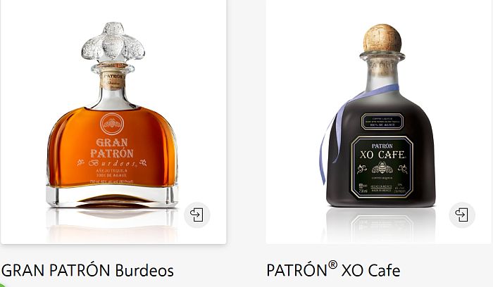 ultra premium options from 100% blue agave