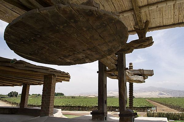 antique wine press in Peru